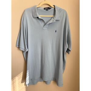 Vintage Y2K 1990s Blue Polo Ralph Lauren Cotton Polo Shirt Size XL | Preppy